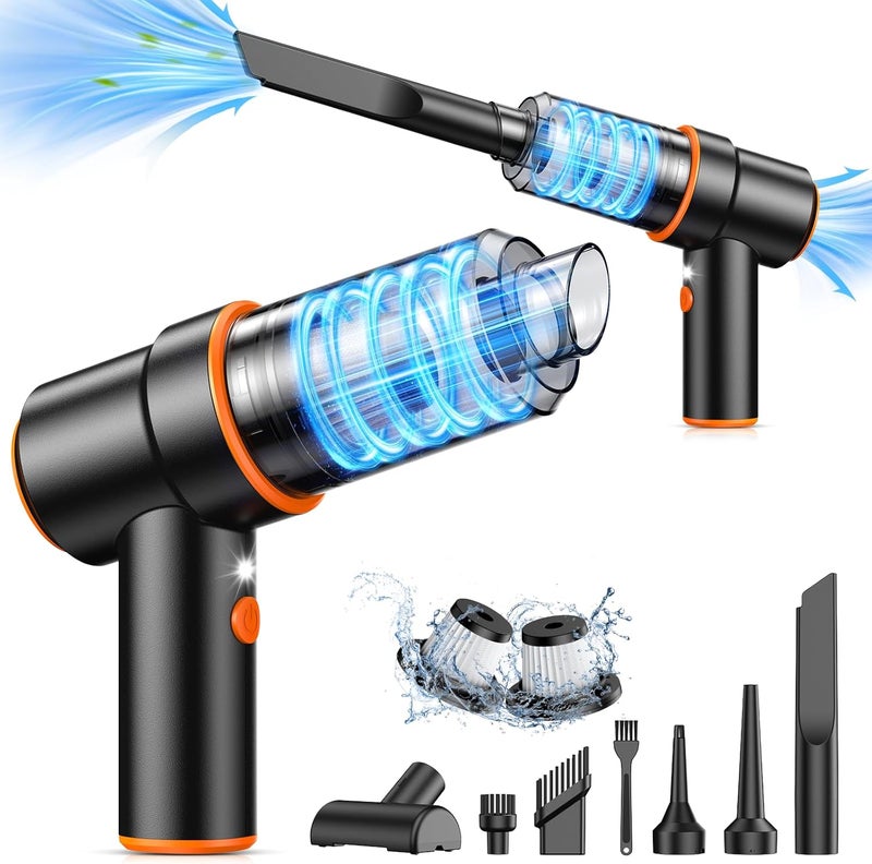 MM Handheld Car Vacuum Cleaner, 11000PA Vacuum Cleaner & Air Duster, 120W High Power Vacuum Portable Cordless, Hand Held Vacuum Rechargeable with Multi-Nozzles & LED Light for Home, Car, Office - Image 1